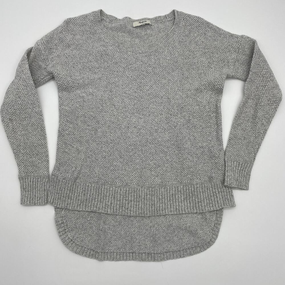 MADEWELL Cotton Blend Knit High Low Hem Shirt Tail Sweater Women's Sz S